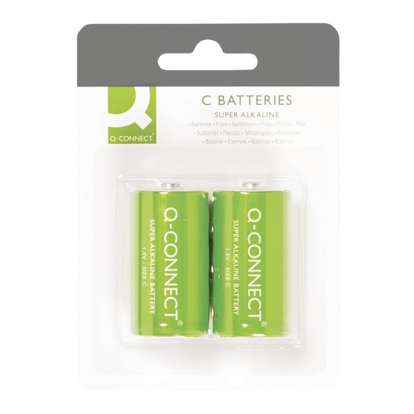 Baterie super-alkaliczne Q-CONNECT C, LR14, 1,5V, 2szt.