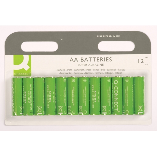 Baterie super-alkaliczne Q-CONNECT AA, LR06, 1,5V, 12szt.
