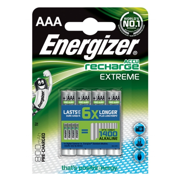 Akumulator ENERGIZER Extreme, AAA, HR, 1,2V, 800mAh, 4szt.