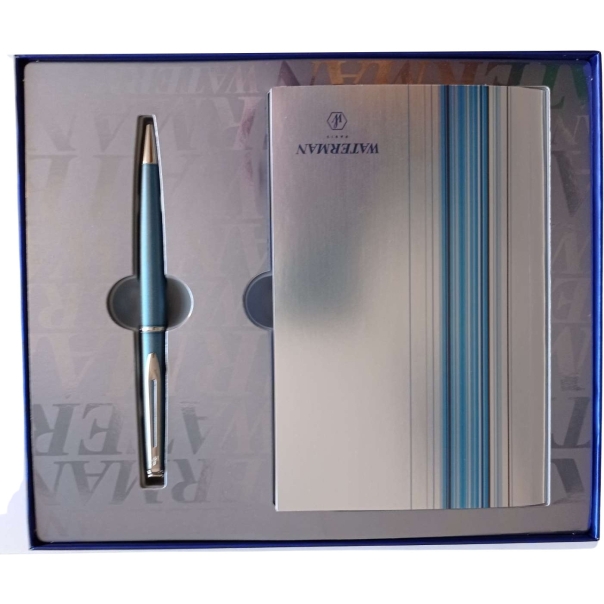 Długopis HEMISPHERE niebieski CT + notes w eleganckim pudełku S0819500 WATERMAN
