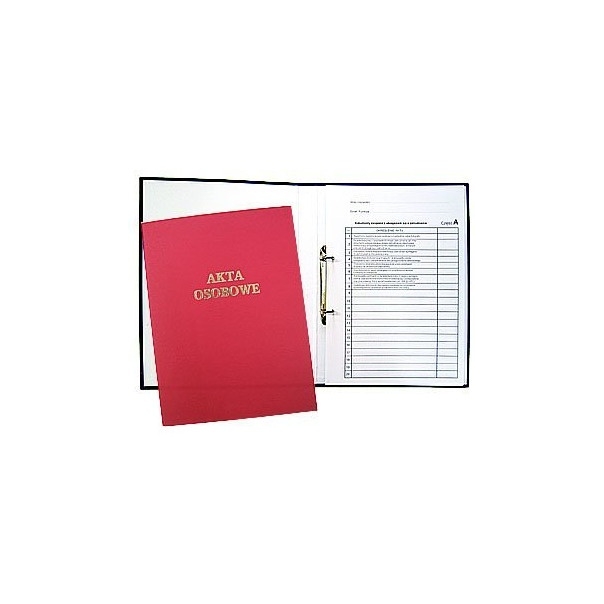 Teczka do akt osobowych z zamkiem czerwona zadrukowana 1824-339-062 WARTA