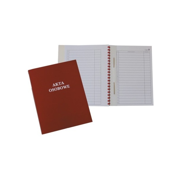 Teczka akt osobowych WARTA binda wewnętrzna czerwona niezadrukowana 1824-339-006
