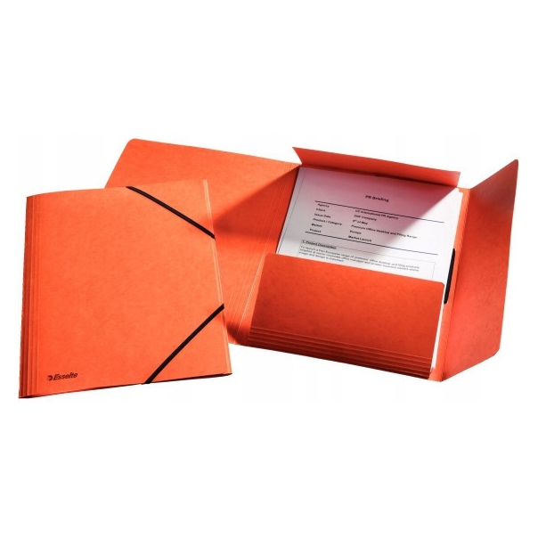 Teczka kartonowa z gumkami ESSELTE pomarańczowa 26594