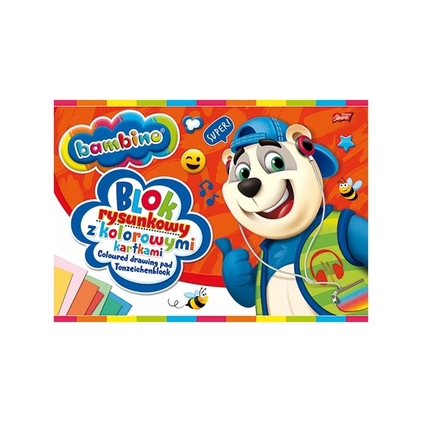 Blok rysunkowy kolorowy A4 16k BAMBINO