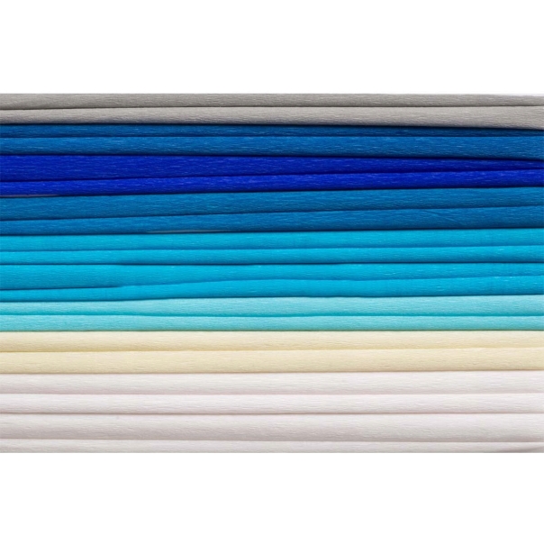 Bibuła 25x200cm mix niebieski (10szt) 8kol 2521-MIX3 HAPPY COLOR