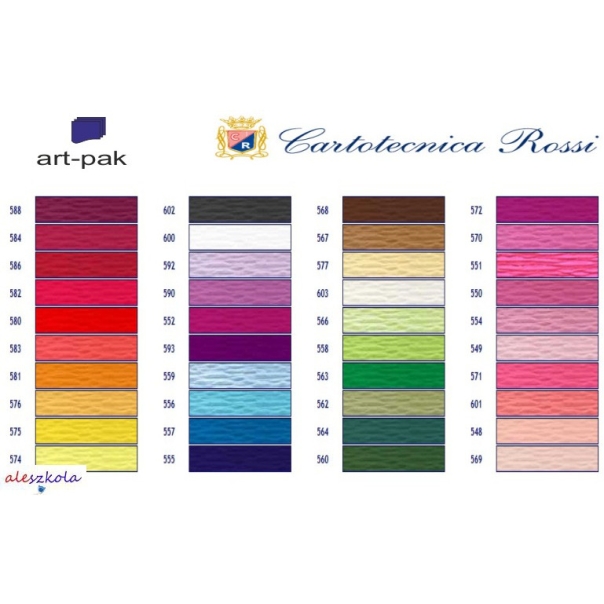 Bibuła karbowana, włoska gruba 180g ciemno czerwony 586 Cartotecnica Rossi