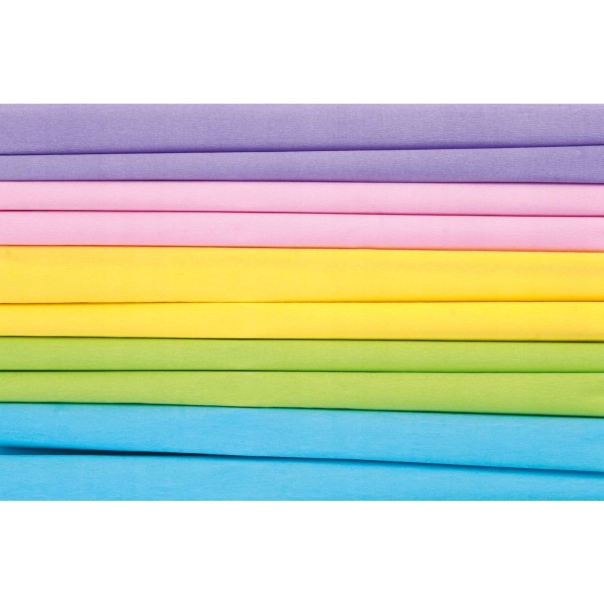 Bibuła marszczona 25x200cm - PASTEL - MIX 5 kolorów, 10 rolek, Happy Color