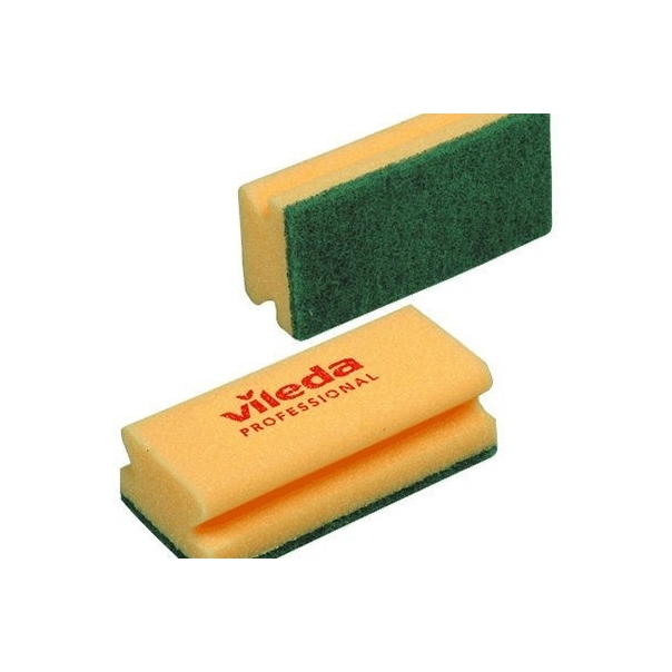 Gąbka do szorowania(z zielonym padem)zółta 101404/105839 VILEDA