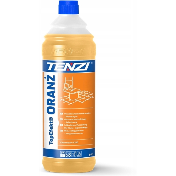 Neutralny płyn do mycia posadzek TENZI, Topefekt, zapach pomarańczy, Oranż, 1l