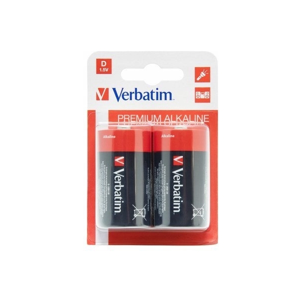 Bateria VERBATIM Premium Alkaline D/LR20 1,5V alkaliczna blister (2szt) (49923)