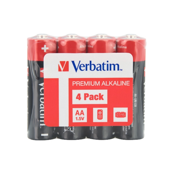 Bateria VERBATIM Premium Alkaline AA/LR6 1,5V alkaliczna taca (4szt) (49501)