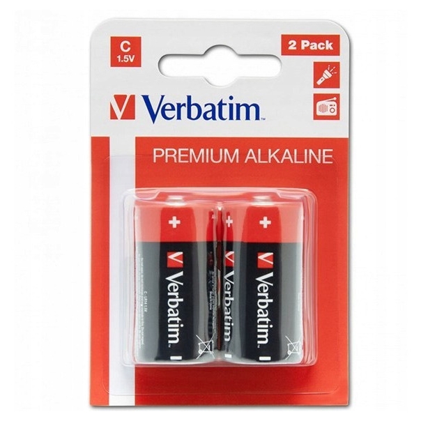 Bateria VERBATIM Premium Alkaline C/LR14 1,5V alkaliczna blister (2szt) (49922)