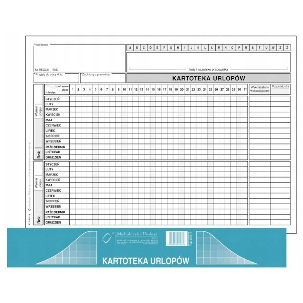 525-3 KU Kartoteka urlop.A5(20 MICHALCZYK I PROKOP