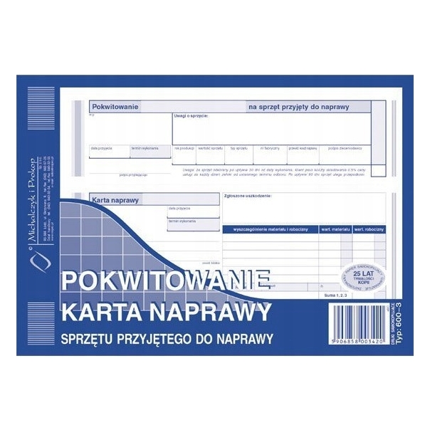 600-3 Pokwit-karta napr.sprzet MICHALCZYK
