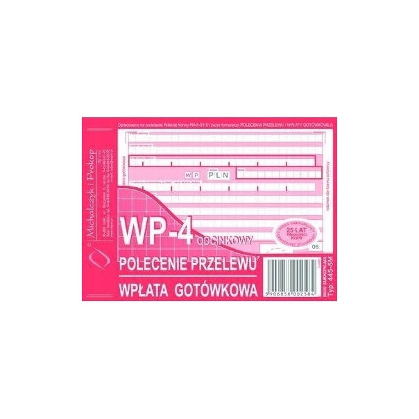 445-5M Polecenie przelewu (1+3) A6 80kartek Michalczyk i Prokop