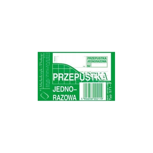 571-9 PJ Przepust.jednor.A7(80 MICHALCZYK I PROKOP