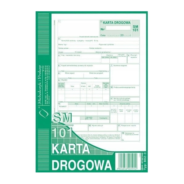 802-3 Karta drogowa A5 80 kartek Michalczyk i Prokop