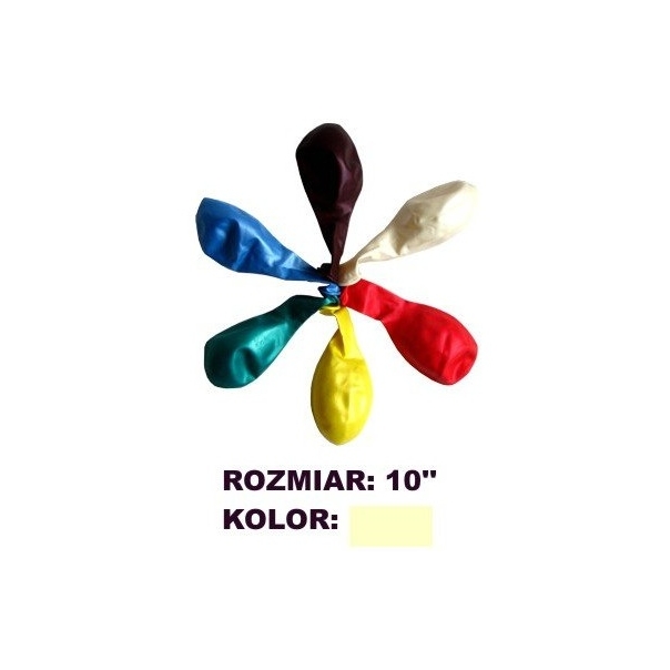 Balony 10' METALIK krem. (100) KW TRADE 170-1589