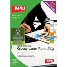Papier fotograficzny APLI Glossy Laser Paper, A4, 210gsm, błyszczący, 100ark.