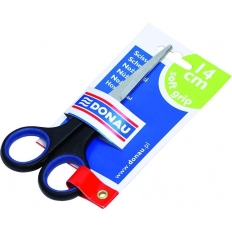 Nożyczki biurowe DONAU Soft Grip, 14cm, niebieskie