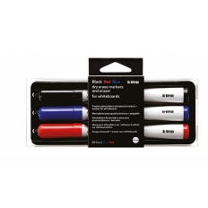 Zestaw do tablic BI-OFFICE, gąbka niemagnetyczna i 3 markery