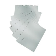 Przekładki HAN Kartei, PP, A5, do kartoteki, A-Z, 25 kart, szare