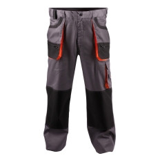 Spodnie ekon. Chris (BE-01-003), bawełna/poliester, rozm. 54, szaro-pomarańczowe