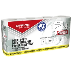 Papier toaletowy celulozowy OFFICE PRODUCTS Premium, 3-warstwowy, 150 listków, 15m, 8szt., biały