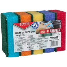 Gąbka do zmywania OFFICE PRODUCTS Maxi Premium, 5szt., mix kolorów