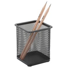 Pojemnik na długopisy Q-CONNECT Office Set, metalowy, kwadrat, czarny