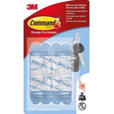 Haki wielokrotnego użytku COMMAND™ (17006 CLR), małe, 6szt., transparentne