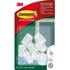 Klipsy do wieszania lampek COMMAND™ Outdoor (17017CLR-AWCEE), 8szt., transparentne
