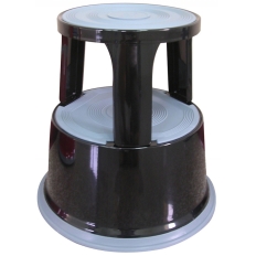 Taboret biurowy Q-CONNECT, mobilny, metalowy, czarny