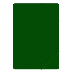 Teczka z gumką OFFICE PRODUCTS, A4, PP, 500mikr., 3-skrz., zielona