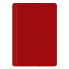 Teczka z gumką OFFICE PRODUCTS, A4, PP, 500mikr., 3-skrz., czerwona