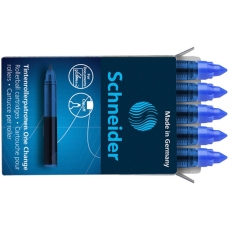 Kartridże SCHNEIDER One Change, do piór kulkowych, 0,6mm, 5szt., niebieskie