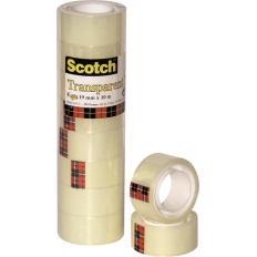 Taśma biurowa SCOTCH® (550), 19mm, 10m, w folii, 8szt., transparentna