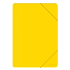 Teczka z gumką OFFICE PRODUCTS, A4, PP, 500mikr., 3-skrz., żółta