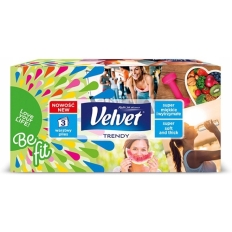 Chusteczki kosmetyczne celulozowe VELVET Art, 3-warstwowe, 120 listków, białe