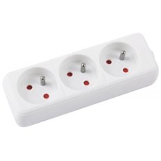 Przedłużacz OFFICE PRODUCTS, 3 gniazda, 1,5m, z uziemieniem, biały