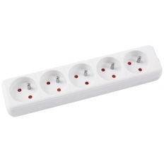 Przedłużacz OFFICE PRODUCTS, 5 gniazd, 5m, z uziemieniem, biały