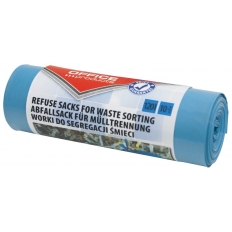 Worki na śmieci domowe OFFICE PRODUCTS, do segregacji makulatury, mocne (LDPE), 120l, 10szt., niebieskie