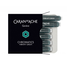 Naboje CARAN D'ACHE Chromatics Vibrant Green, 6szt., ciemonozielone