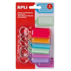 Zawieszki na klucze APLI, 29x56mm, 6szt., blister, mix kolorów