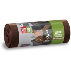Worki do segregacji odpadów ANNA ZARADNA, bio, 120 l, 10 szt., brązowe, brązowy