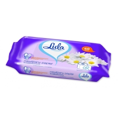 Nawilżany papier toaletowy, LULA, z ekstraktem z rumianku, 60 szt., biały papier