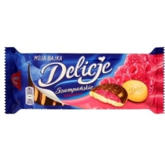 Ciastka DELICJE SZAMPAŃSKIE, 147 g, malinowe
