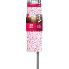 Mop płaski classic ANNA ZARADNA, z pucerką z mikrofibry, 1 szt., mix kolorów