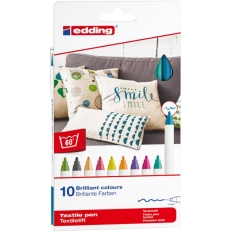 Marker do tkanin e-4600/10 S EDDING, 1mm, 10 szt., pudełko, mix kolorów