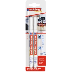 Marker kredowy e-4085 EDDING, 1-2 mm, blister, 2 szt., biały